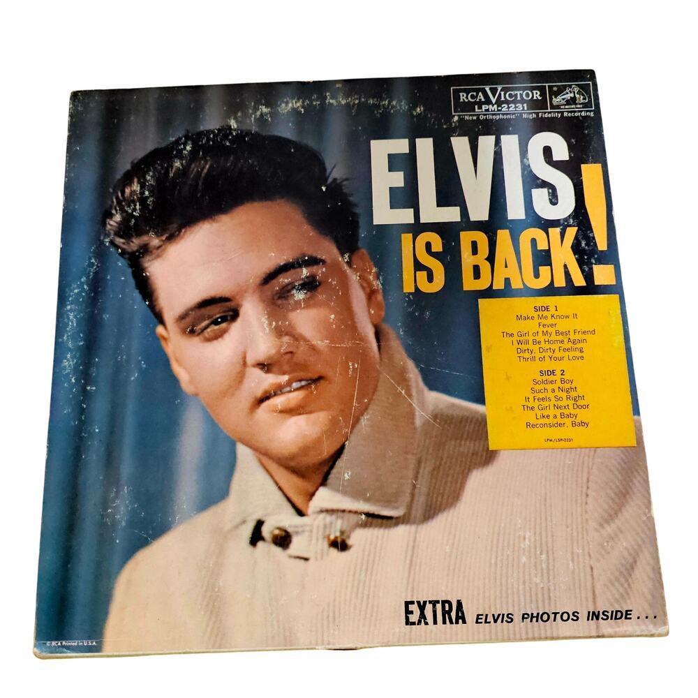 ELVIS IS BACK. 60's RCA Victor 'Long Play' record. Vintage. Collectable.‎ Rare.